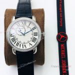 (EGF) Replica Ronde De Cartier Stainless Steel White Dial Diamond Watches